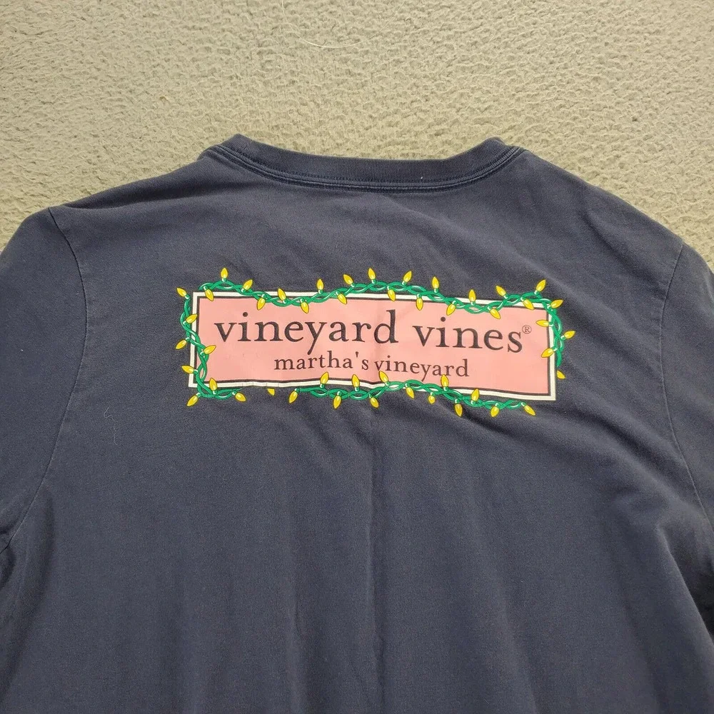 Vineyard Vines Shirt Boys Youth XL‎ Navy Blue Graphic Martha's Vineyard Spellout